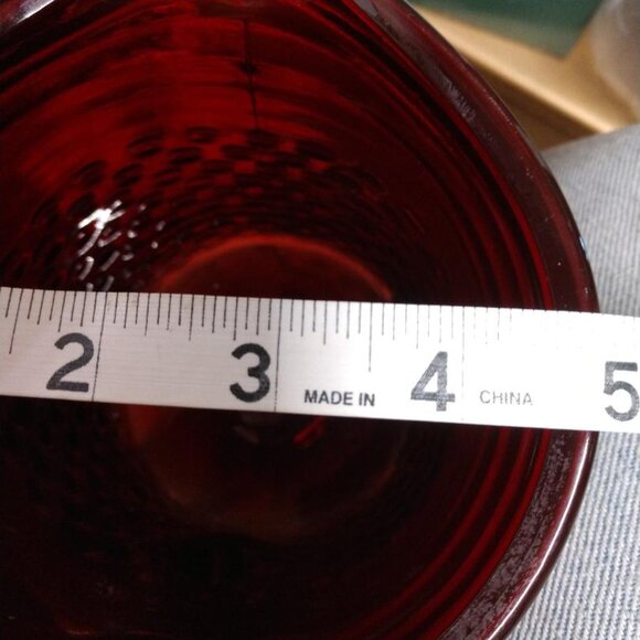 Vintage Anchor Hocking Ruby Red Hobnail Pitcher 8" Tall - Picture 7 of 8